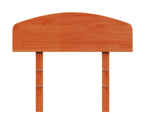 Cabecero de cama madera maciza de pino marrón cera 100 cm