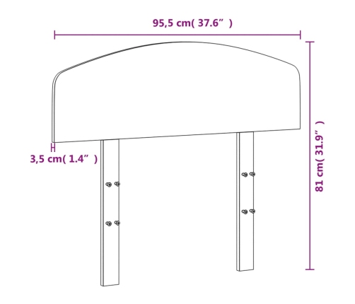 vidaXL Cabecero de cama madera maciza de pino blanco 90 cm