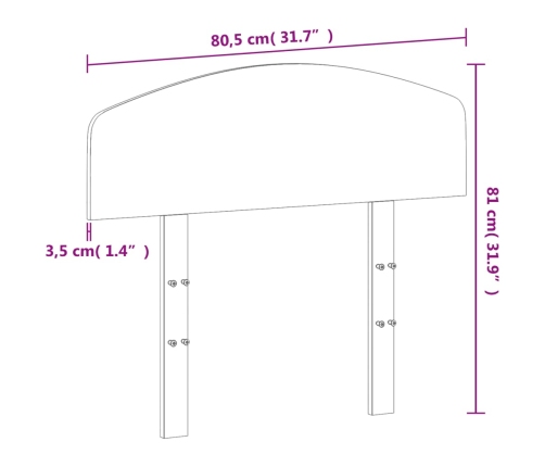 Cabecero de cama madera maciza de pino blanco 75 cm