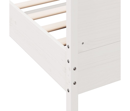 Estructura de cama sin colchón madera de pino blanca 90x200 cm