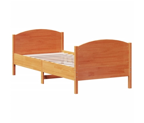 Estructura de cama sin colchón madera de pino marrón 90x200 cm