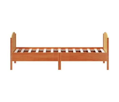 Estructura de cama sin colchón madera de pino marrón 90x200 cm