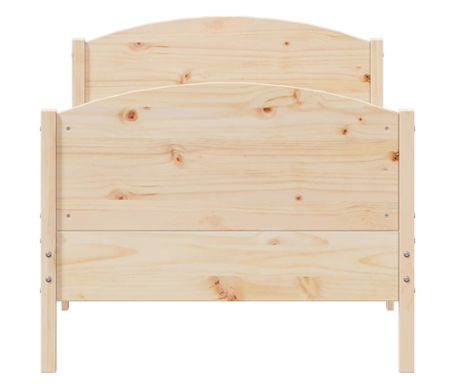 Estructura de cama sin colchón madera maciza de pino 90x190 cm