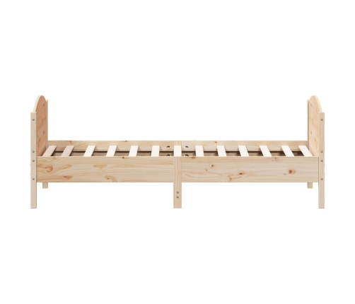 Estructura de cama sin colchón madera maciza de pino 90x190 cm