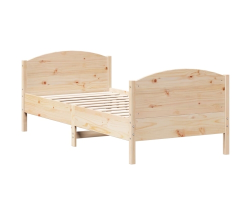 Estructura de cama sin colchón madera maciza de pino 90x190 cm