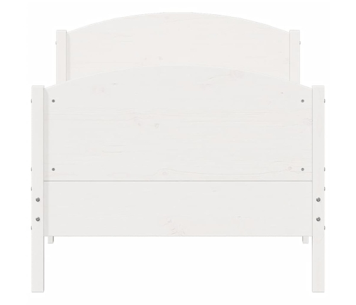 Estructura de cama sin colchón madera maciza blanca 90x190 cm