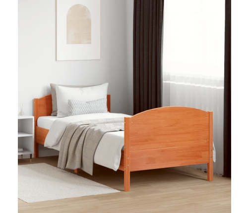 Estructura de cama sin colchón madera maciza marrón 90x190 cm