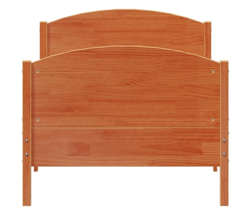 Estructura de cama sin colchón madera maciza marrón 75x190 cm