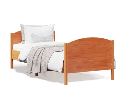 Estructura de cama sin colchón madera maciza marrón 75x190 cm