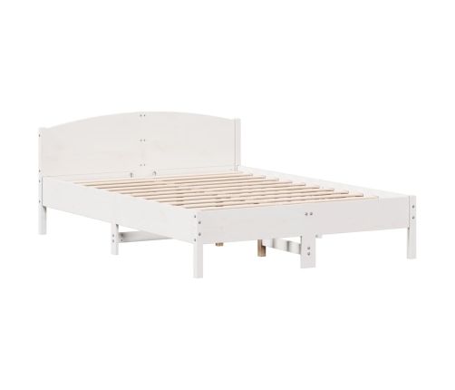 Estructura de cama sin colchón madera de pino blanca 140x200 cm