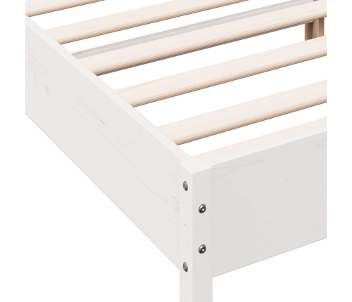 Estructura de cama sin colchón madera de pino blanca 140x200 cm