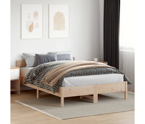 Estructura de cama sin colchón madera de pino maciza 120x200 cm