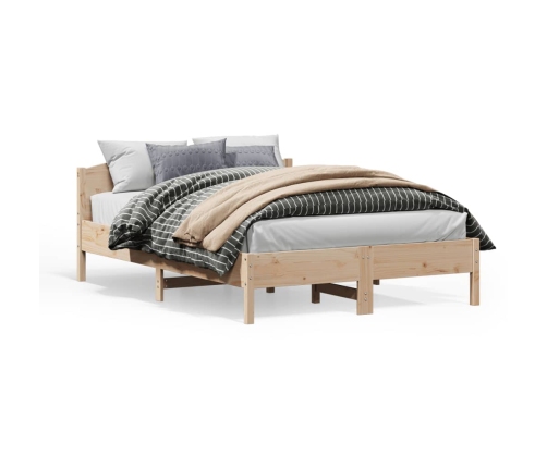 Estructura de cama sin colchón madera de pino maciza 120x200 cm