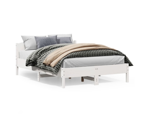 Estructura de cama sin colchón madera de pino blanca 120x200 cm