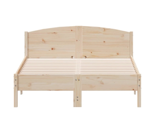 Estructura de cama sin colchón madera maciza de pino 140x190 cm