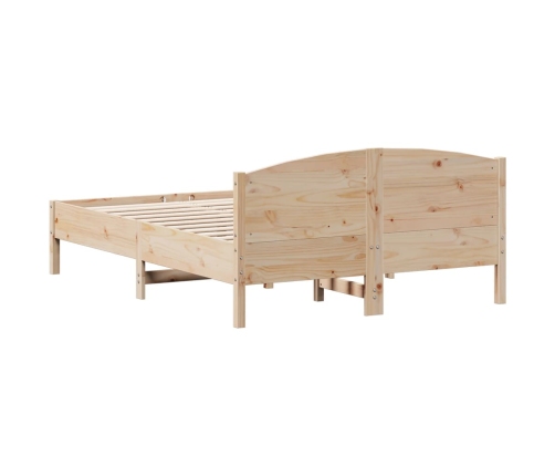 Estructura de cama sin colchón madera maciza de pino 140x190 cm