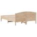 Estructura de cama sin colchón madera maciza de pino 140x190 cm