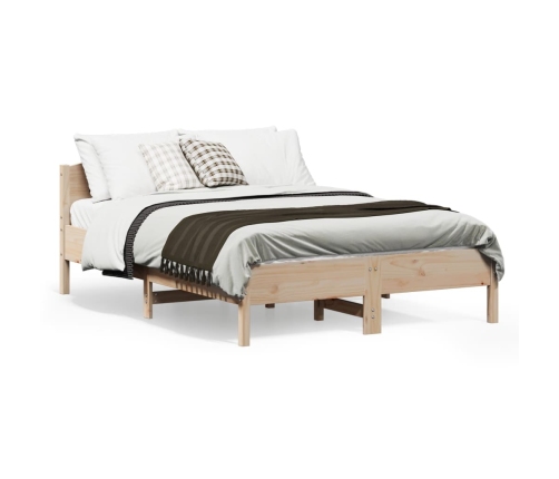 Estructura de cama sin colchón madera maciza de pino 140x190 cm