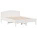 Estructura de cama sin colchón madera de pino blanca 140x190 cm