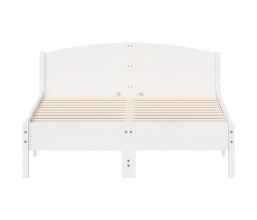 Estructura de cama sin colchón madera de pino blanca 140x190 cm