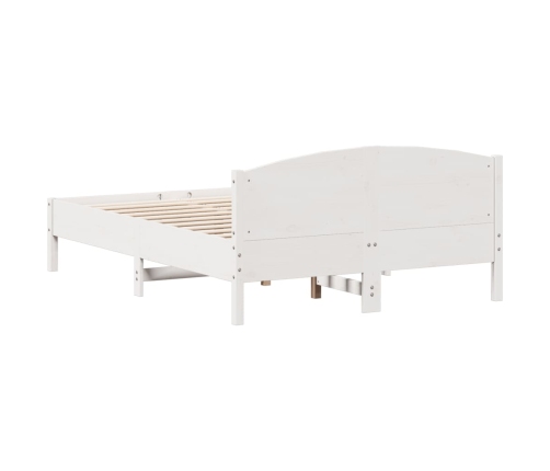 Estructura de cama sin colchón madera de pino blanca 140x190 cm