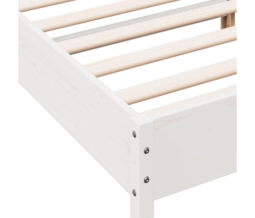 Estructura de cama sin colchón madera de pino blanca 140x190 cm