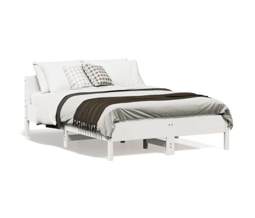 Estructura de cama sin colchón madera de pino blanca 140x190 cm