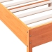 Cama sin colchón madera maciza de pino marrón cera 140x190 cm