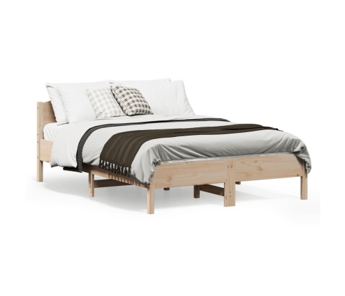 Estructura de cama sin colchón madera maciza de pino 135x190 cm