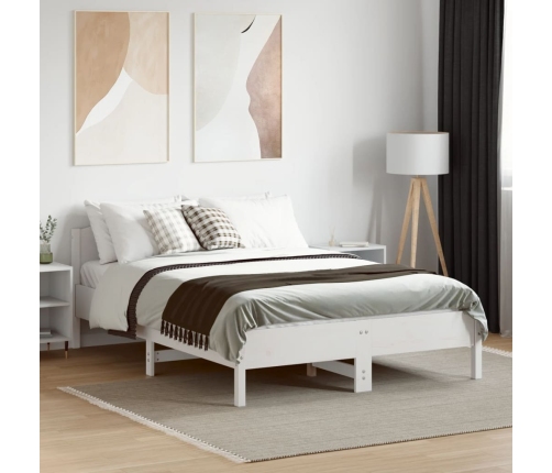 Estructura de cama sin colchón madera de pino blanco 135x190 cm