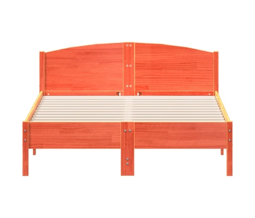 Estructura de cama sin colchón madera maciza marrón 135x190 cm