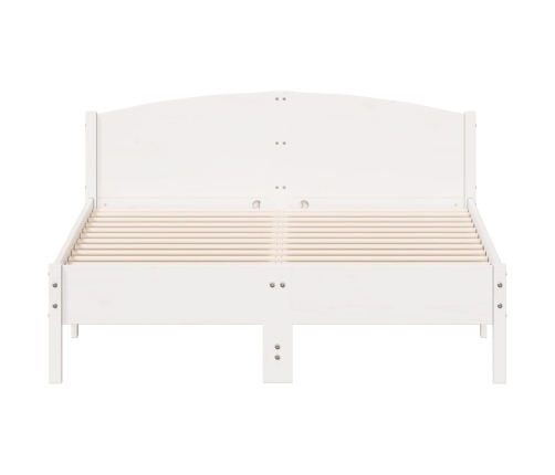 Estructura de cama sin colchón madera maciza blanca 120x190 cm