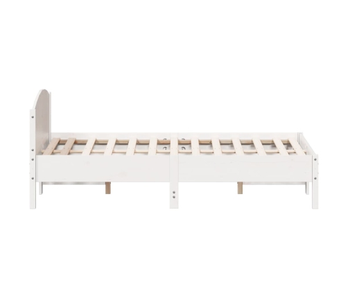 Estructura de cama sin colchón madera maciza blanca 120x190 cm