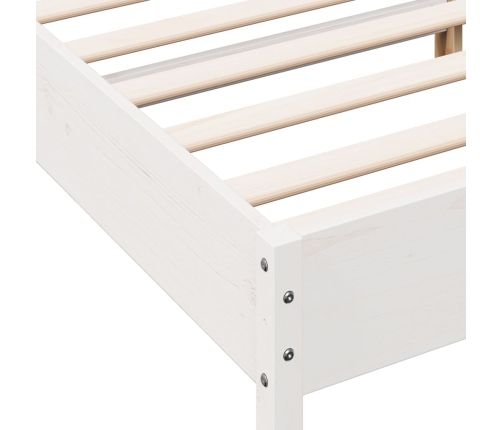 Estructura de cama sin colchón madera maciza blanca 120x190 cm