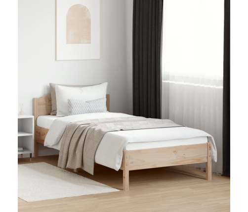 Estructura de cama sin colchón madera maciza de pino 100x200 cm