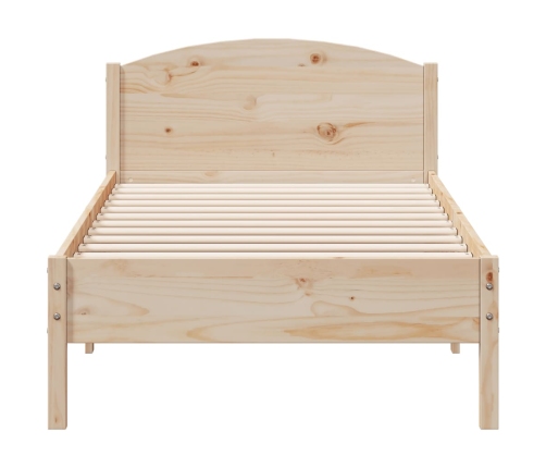 Estructura de cama sin colchón madera maciza de pino 90x200 cm