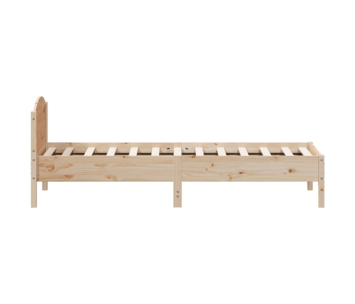 Estructura de cama sin colchón madera maciza de pino 90x200 cm