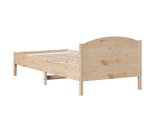 Estructura de cama sin colchón madera maciza de pino 90x200 cm