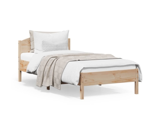 Estructura de cama sin colchón madera maciza de pino 90x200 cm