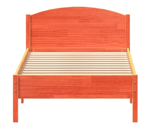 Estructura de cama sin colchón madera de pino marrón 90x200 cm
