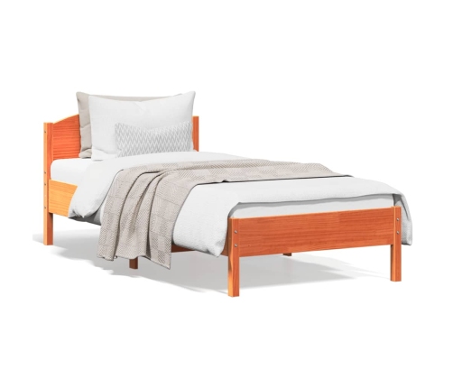 Estructura de cama sin colchón madera de pino marrón 90x200 cm