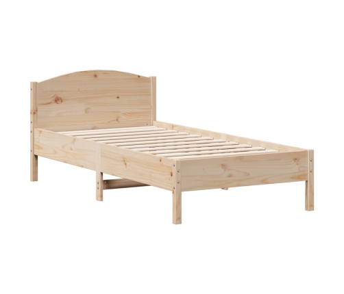 Estructura de cama sin colchón madera maciza de pino 90x190 cm