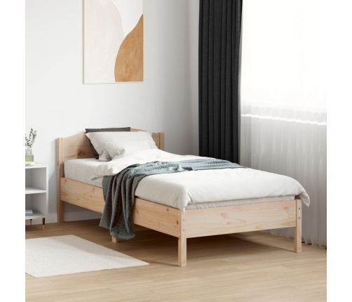 Estructura de cama sin colchón madera maciza de pino 90x190 cm