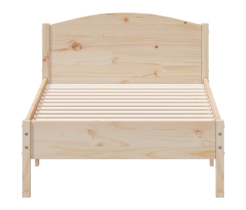 Estructura de cama sin colchón madera maciza de pino 90x190 cm