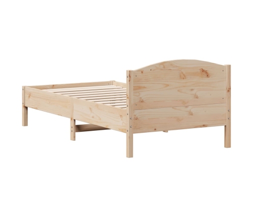 Estructura de cama sin colchón madera maciza de pino 90x190 cm