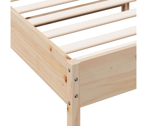 Estructura de cama sin colchón madera maciza de pino 90x190 cm