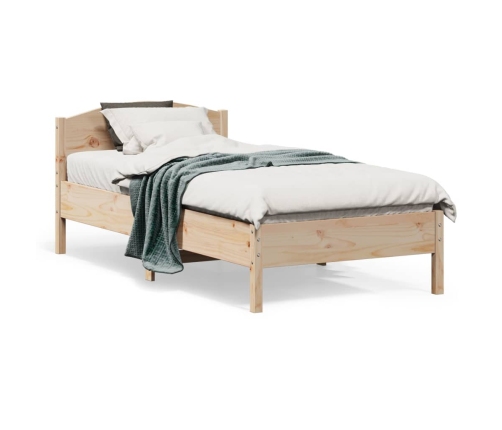 Estructura de cama sin colchón madera maciza de pino 90x190 cm