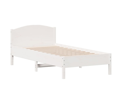 Estructura de cama sin colchón madera maciza blanca 90x190 cm