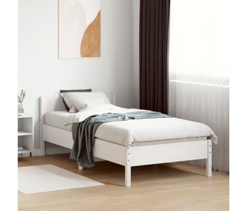 Estructura de cama sin colchón madera maciza blanca 90x190 cm