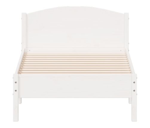 Estructura de cama sin colchón madera maciza blanca 90x190 cm